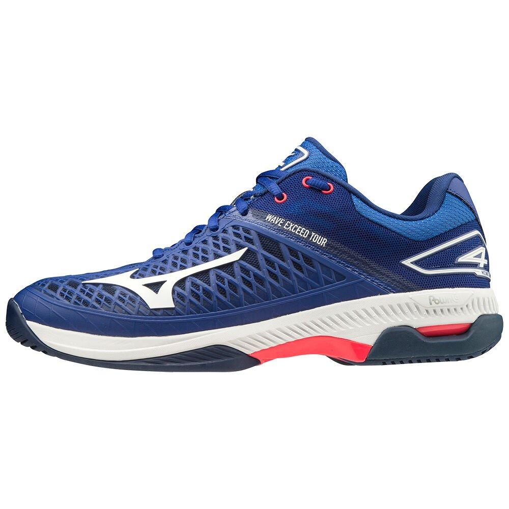 Mizuno Men's Tennis Shoes Wave Exceed Tour 4 Ac Blue/White/Pink - VIHTBSG-46